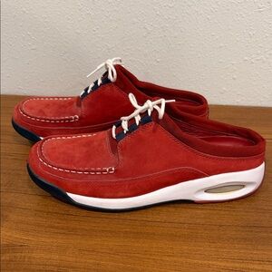 Cole Haan Nike Air Suede Backless Mules Red Navy | Women’s Size 8